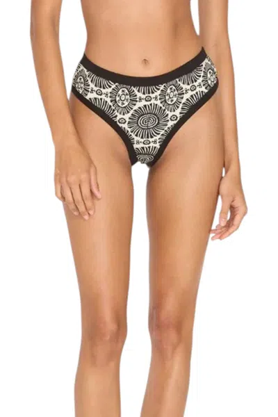 Solid & Striped Scottie Bikini Bottom In Medallion Print In Black