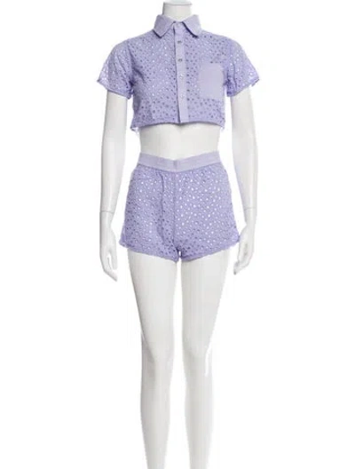 Pre-owned Solid & Striped Set In Purple