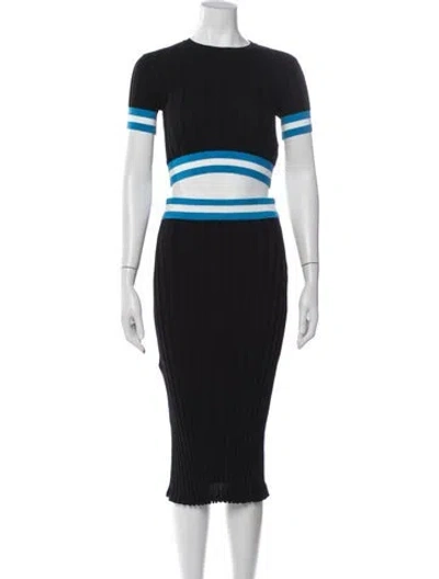 Pre-owned Solid & Striped Skirt Set In Black