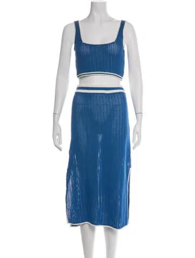Pre-owned Solid & Striped Skirt Set In Blue