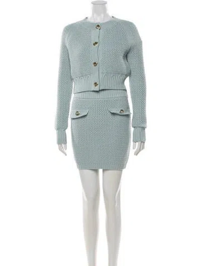 Pre-owned Solid & Striped Skirt Set In Blue/metallic