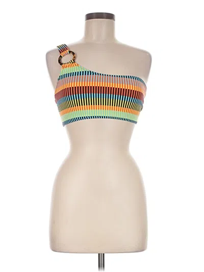 Pre-owned Solid & Striped Sleeveless Top Orange Strapless Neckline Tops
