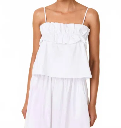 SOLID & STRIPED SOPHIE RUFFLED TOP IN OPTIC WHITE