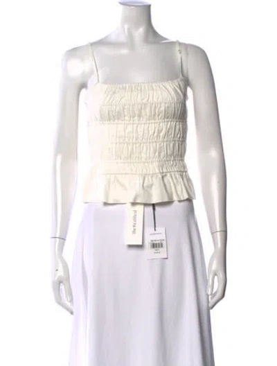 Pre-owned Solid & Striped Square Neckline Sleeveless Crop Top W/ Tags In Neutrals
