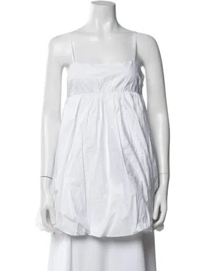 Pre-owned Solid & Striped Square Neckline Sleeveless Top W/ Tags In White