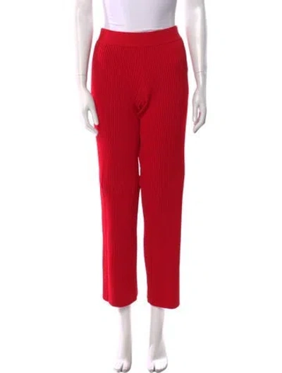 Pre-owned Solid & Striped Straight Leg Pants In Red