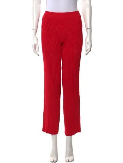 Pre-owned Solid & Striped Straight Leg Pants In Red