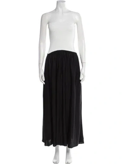 Pre-owned Solid & Striped Strapless Long Dress In Black