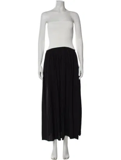Pre-owned Solid & Striped Strapless Long Dress In Black