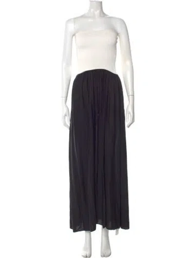 Pre-owned Solid & Striped Strapless Long Dress In Black