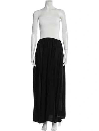 Pre-owned Solid & Striped Strapless Long Dress In Black