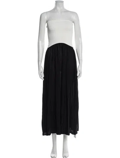 Pre-owned Solid & Striped Strapless Long Dress In Black