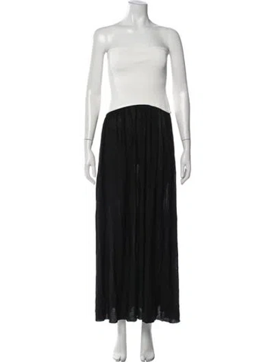 Pre-owned Solid & Striped Strapless Long Dress In Black