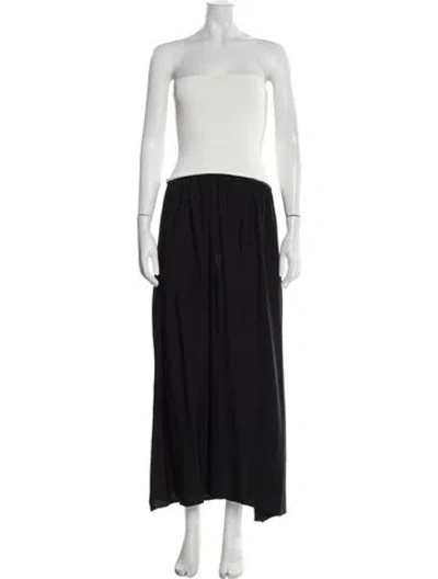 Pre-owned Solid & Striped Strapless Long Dress In Black