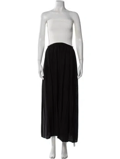 Pre-owned Solid & Striped Strapless Long Dress In Black