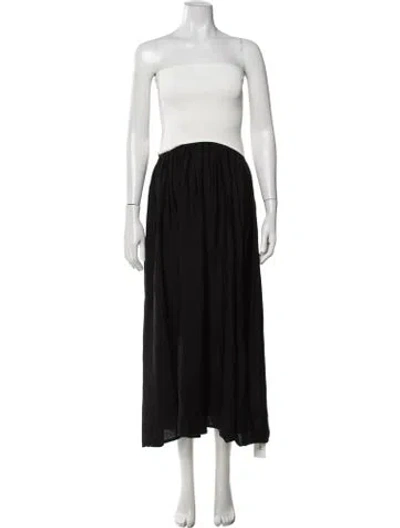 Pre-owned Solid & Striped Strapless Long Dress In Black