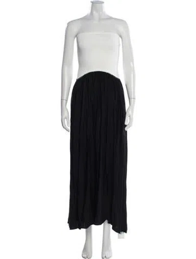 Pre-owned Solid & Striped Strapless Long Dress In Black