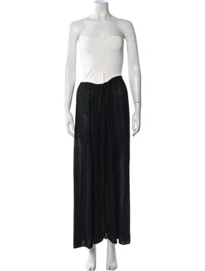 Pre-owned Solid & Striped Strapless Long Dress In Black