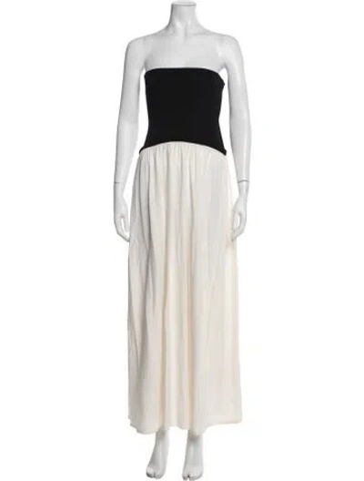 Pre-owned Solid & Striped Strapless Long Dress In Black/neutrals