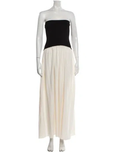 Pre-owned Solid & Striped Strapless Long Dress In Neutrals