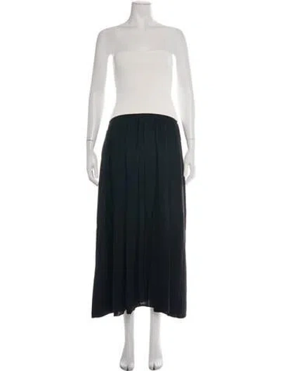 Pre-owned Solid & Striped Strapless Long Dress W/ Tags In Black/white