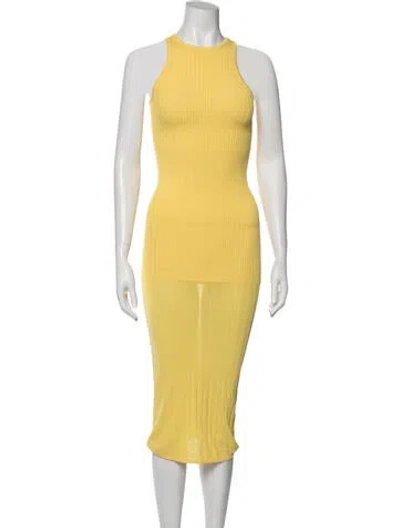 Pre-owned Solid & Striped Strapless Mini Dress In Yellow