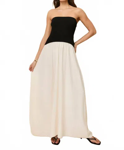 Solid & Striped Strapless Soglio Dress In Black/white In Multi