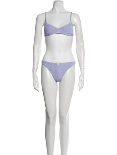 Pre-owned Solid & Striped Striped Bikini In Blue