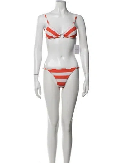 Pre-owned Solid & Striped Striped Bikini W/ Tags In Orange