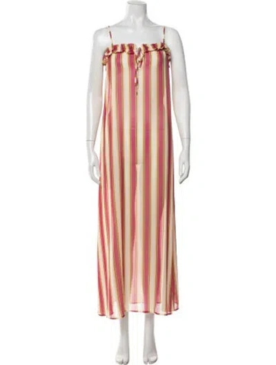 Pre-owned Solid & Striped Striped Cover-up In Pink