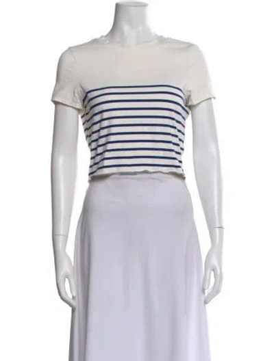 Pre-owned Solid & Striped Striped Crew Neck Crop Top In Multi