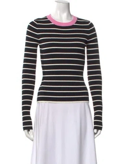 Pre-owned Solid & Striped Striped Crew Neck Top In Black