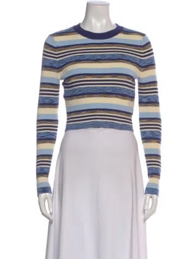 Pre-owned Solid & Striped Striped Crew Neck Top In Blue