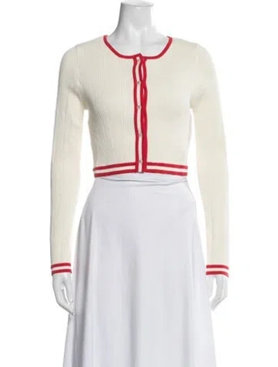 Pre-owned Solid & Striped Striped Crew Neck Top In White