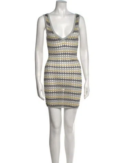 Pre-owned Solid & Striped Striped Knee-length Dress In Gray