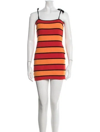 Pre-owned Solid & Striped Striped Knee-length Dress In Red