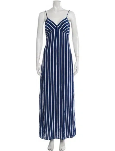 Pre-owned Solid & Striped Striped Long Dress In Blue
