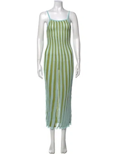 Pre-owned Solid & Striped Striped Long Dress In Green