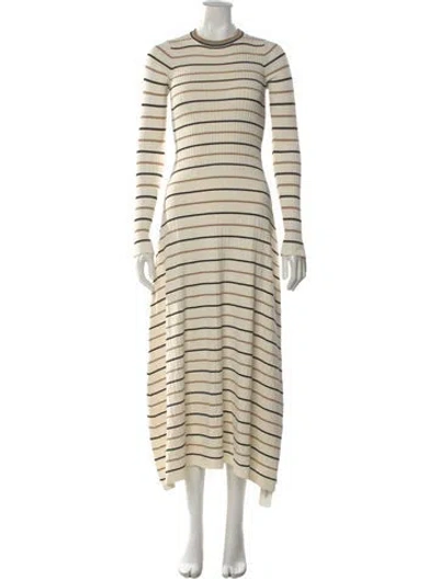 Pre-owned Solid & Striped Striped Long Dress In Neutral