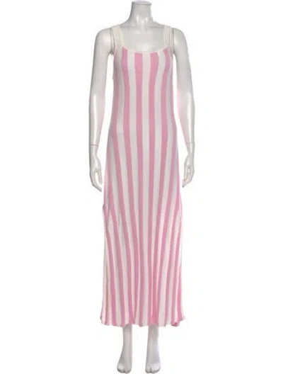 Pre-owned Solid & Striped Striped Long Dress In Pink
