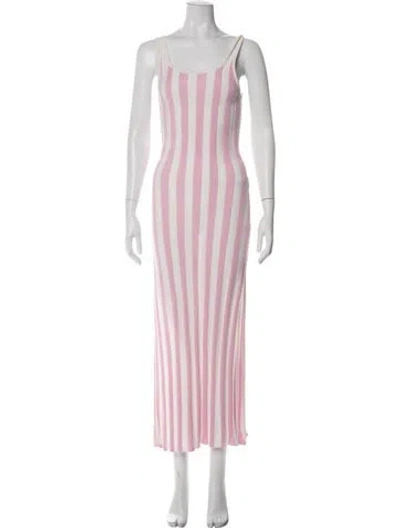 Pre-owned Solid & Striped Striped Long Dress In Pink