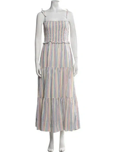 Pre-owned Solid & Striped Striped Long Dress In Red/white