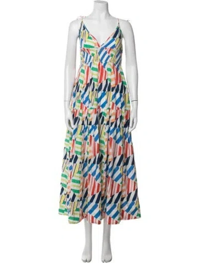 Pre-owned Solid & Striped Striped Long Dress In White