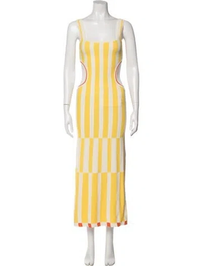 Pre-owned Solid & Striped Striped Long Dress In Yellow