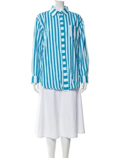 Pre-owned Solid & Striped Striped Long Sleeve Button-up Top In Multi