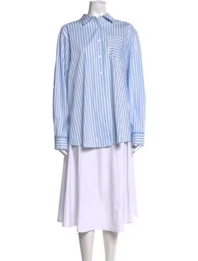 Pre-owned Solid & Striped Striped Long Sleeve Button-up Top In Multi