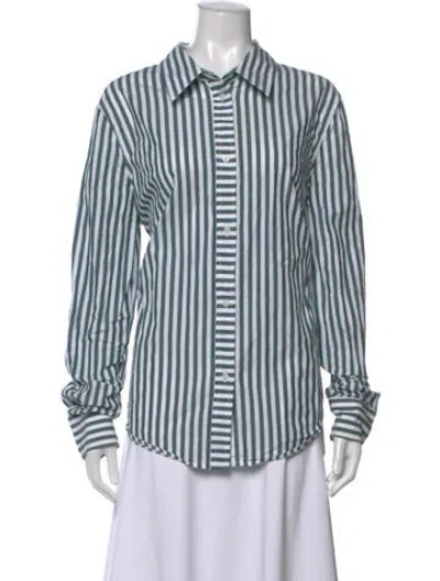 Pre-owned Solid & Striped Striped Long Sleeve Button-up Top In Multicolor