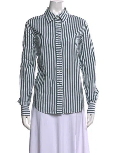 Pre-owned Solid & Striped Striped Long Sleeve Button-up Top In Multicolor
