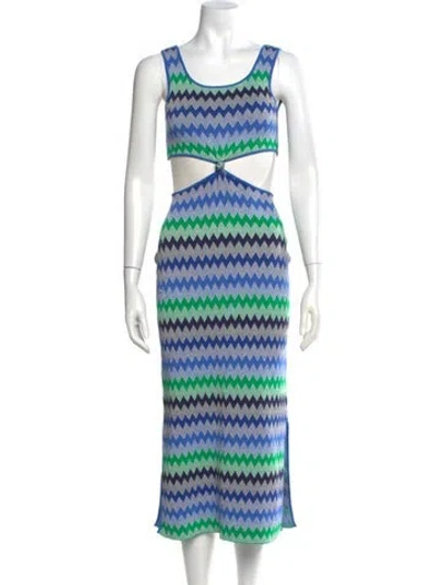 Pre-owned Solid & Striped Striped Midi Length Dress