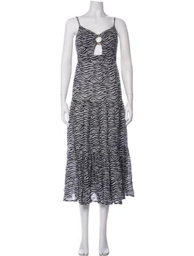Pre-owned Solid & Striped Striped Midi Length Dress In Black